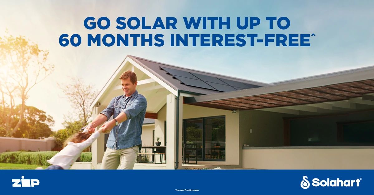 60 months interest free finance on residential solar systems from Solahart Geelong